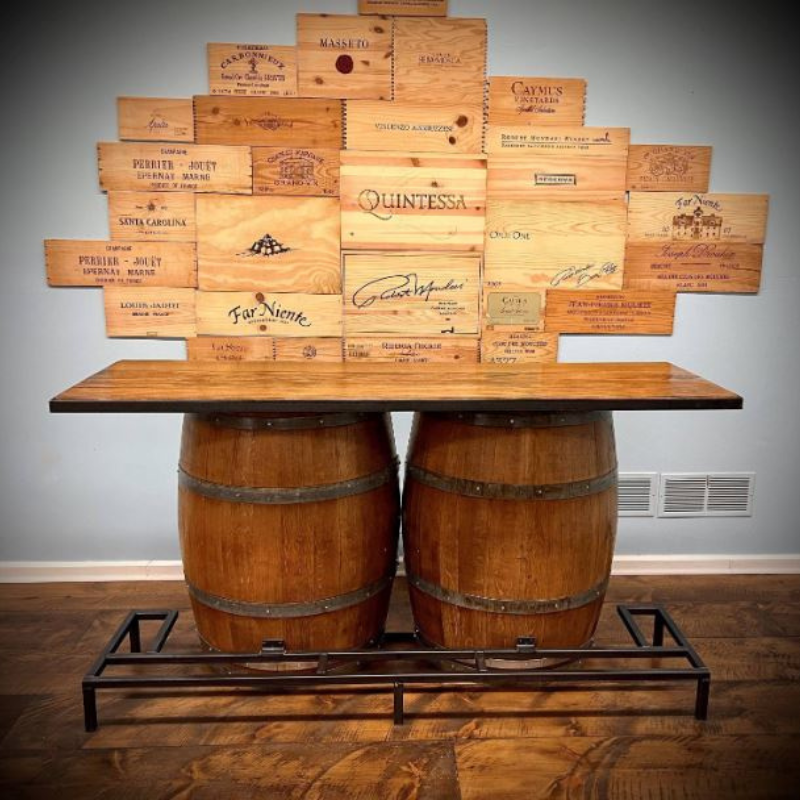 Napa East Double Wine Barrel Bar - Made with Real Wine Barrels