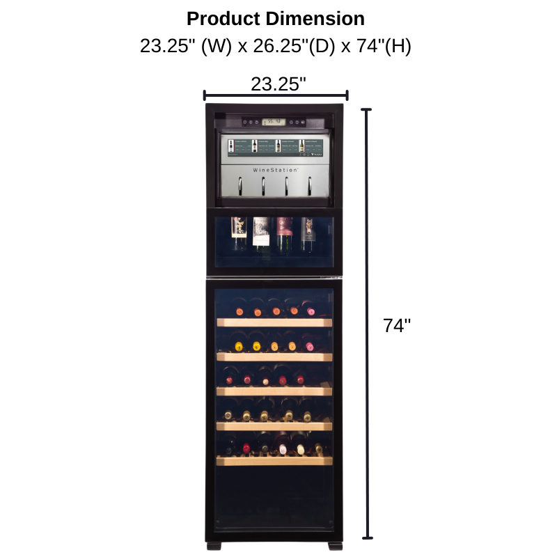 Napa Technology WineStation Cellar Sommelier Edition - 4 Bottle Wine Dispenser & 80 Bottle Wine Fridge