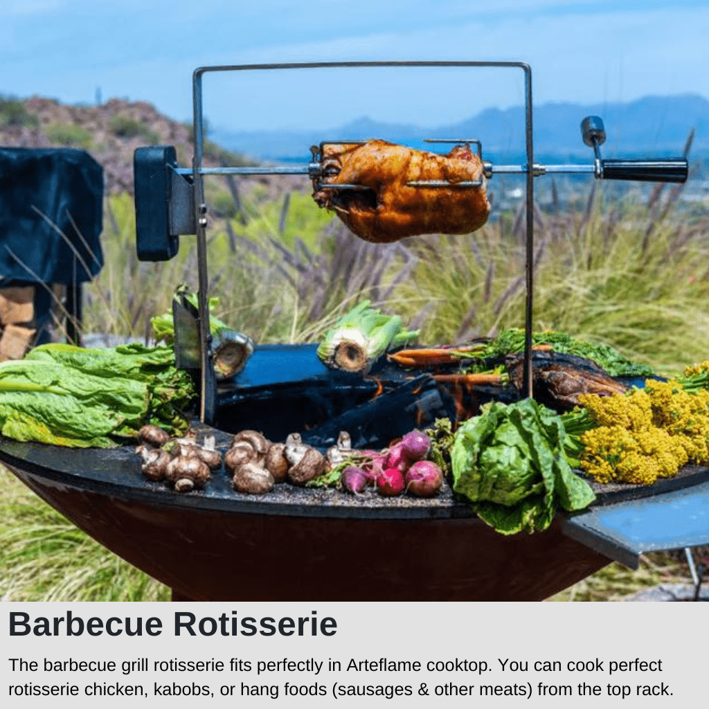 ArteFlame Barbecue Grill Rotisserie for ArteFlame Grills - With Cordless Motor