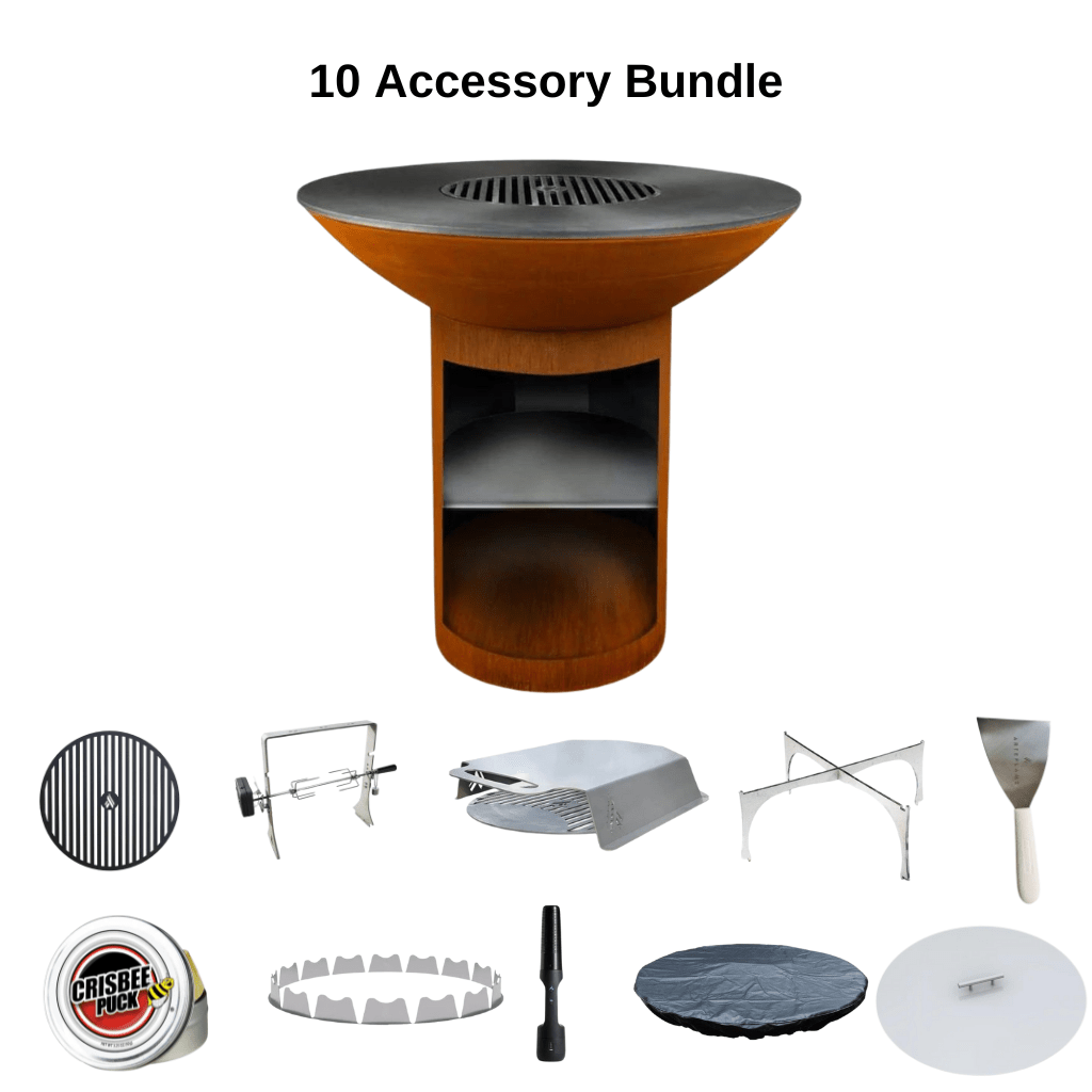 ArteFlame ArteFlame 40" BBQ Grill & Fire Pit - Storage Base - Corten Steel Grills ST40-L 10 Accessories Included