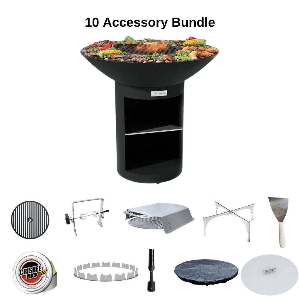 ArteFlame ArteFlame Classic 40" Black Label Grill - Tall Round Base with Storage - Corten Steel Grills ST40BLK-L 10 Accessories Included