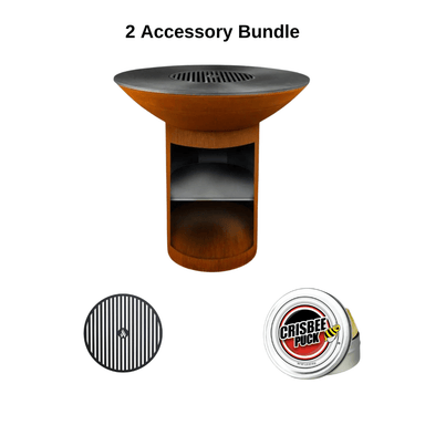 ArteFlame ArteFlame 40" BBQ Grill & Fire Pit - Storage Base - Corten Steel Grills ST40-S 2 Accessories Included