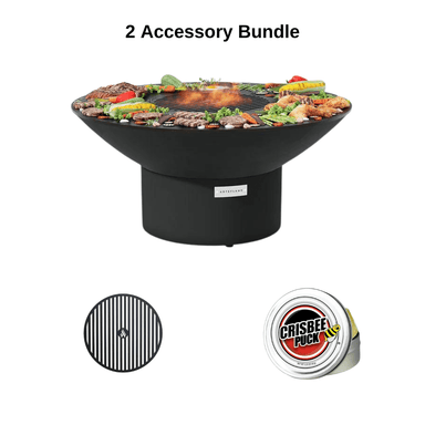 ArteFlame ArteFlame Classic 40" Black Label Corten Steel Grill with Accessories - Low Round Base Grills LOWRND40BLK-S 2 Accessories Included