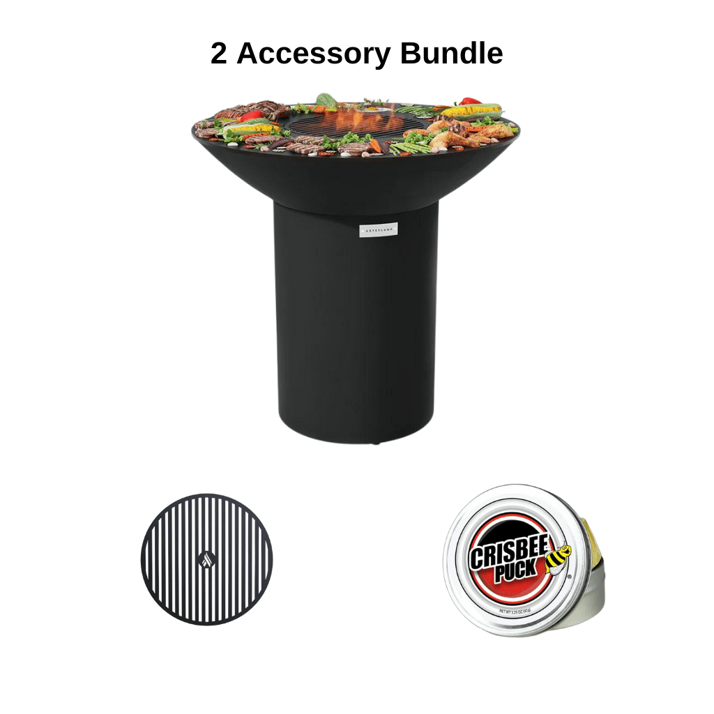 ArteFlame ArteFlame Classic 40" Black Label Grill - Tall Round Base - Corten Steel Grills TALLRND40BLK-S 2 Accessories Included