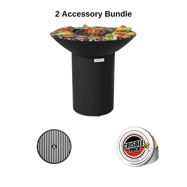 ArteFlame ArteFlame Classic 40" Black Label Grill - Tall Round Base - Corten Steel Grills TALLRND40BLK-S 2 Accessories Included