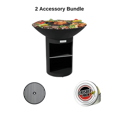 ArteFlame ArteFlame Classic 40" Black Label Grill - Tall Round Base with Storage - Corten Steel Grills ST40BLK-S 2 Accessories Included