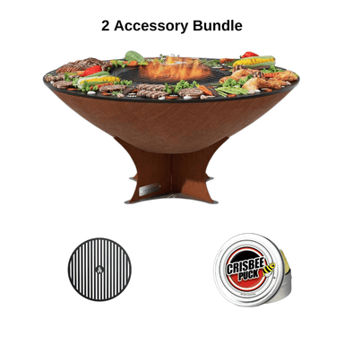 ArteFlame ArArteFlame Classic 40" Corten Steel Grill with Bundles - Low Euro Base Grills LOWEU40-S 2 Accessories Included