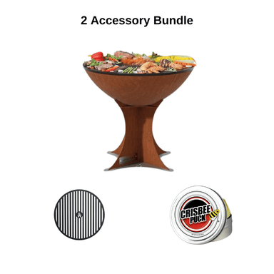 ArteFlame ArteFlame Euro 20" BBQ Grill & Fire Pit - Corten Steel Grills 2 Accessories Included