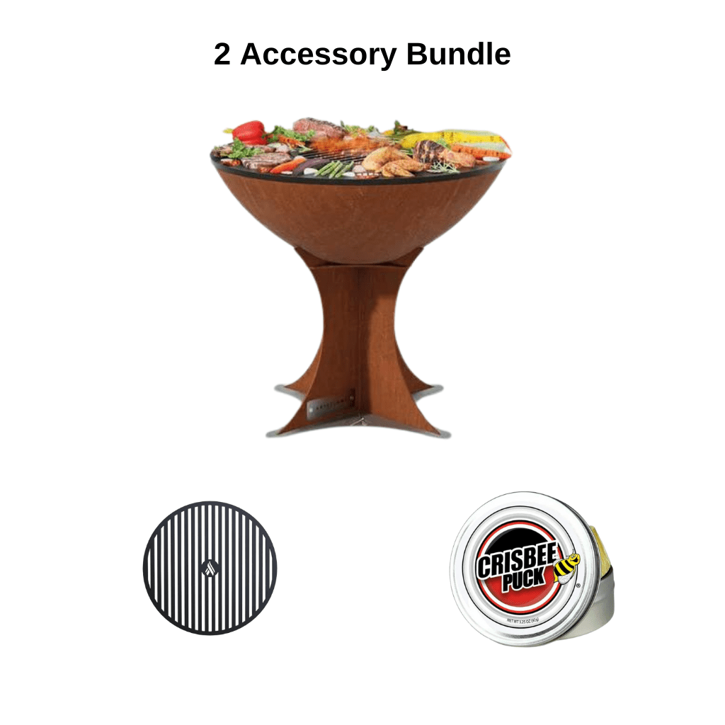 ArteFlame ArteFlame Euro 30" BBQ Grill & Fire Pit - Corten Steel Grills EU30-S 2 Accessories Included