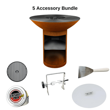 ArteFlame ArteFlame 40" BBQ Grill & Fire Pit - Storage Base - Corten Steel Grills ST40-M 5 Accessories Included