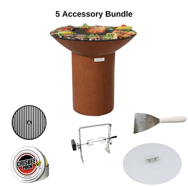 ArteFlame ArteFlame Round Base 40" BBQ Grill & Fire Pit - Corten Steel Grills 5 Accessories Included