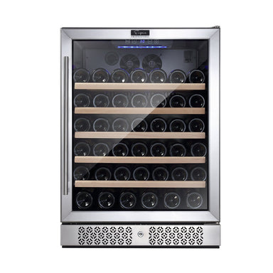 Empava Empava 24-Inch 52 Bottle Single-Zone Wine Cooler (Stainless Steel with Glass Door) EMPV-WC03S