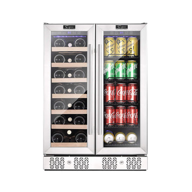 Wine It Now Empava 24 Inch 78 Can & 20 Bottle Dual-Zone Wine & Beverage Refrigerator EMPV-BR03D