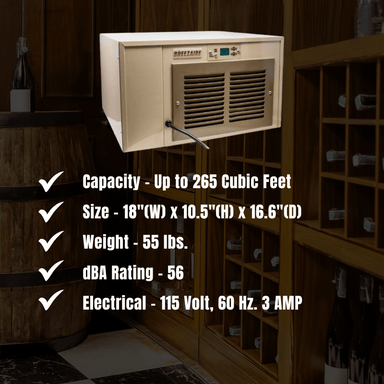 Breezaire WKCE 2200 Wine Cellar Cooling Unit Specifications