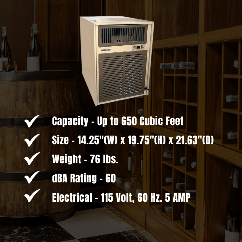 Breezaire WKL 3000 Wine Cooling Unit Specifications