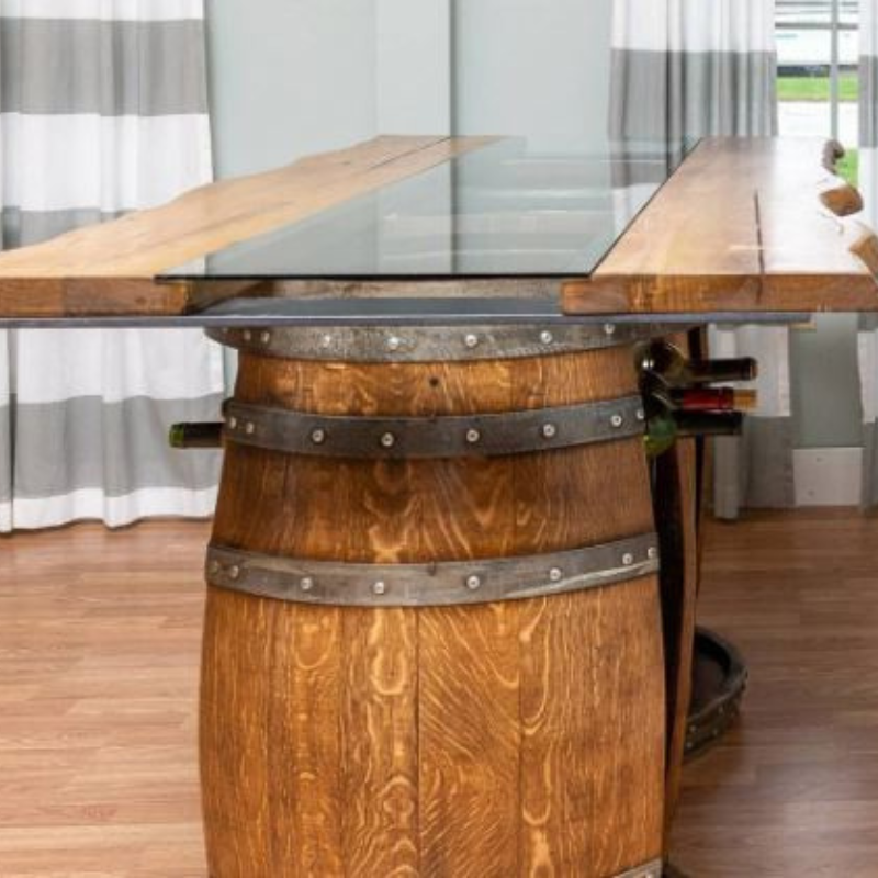 Napa East Live Edge Barrel Bar - Made with Real Wine Barrel