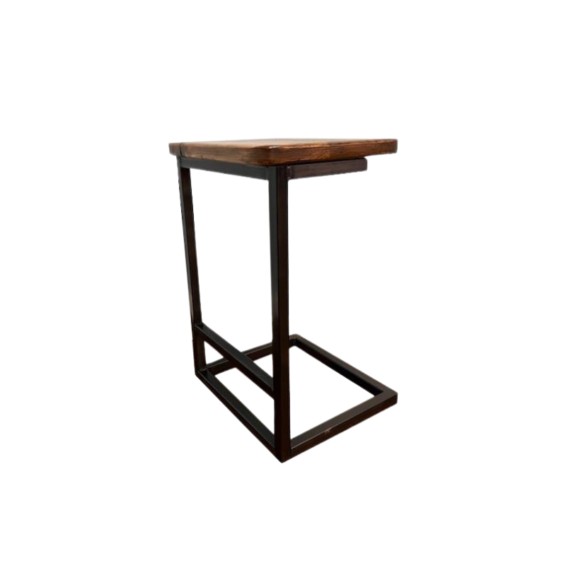 Napa East Solid Wood & Steel Backless Stool