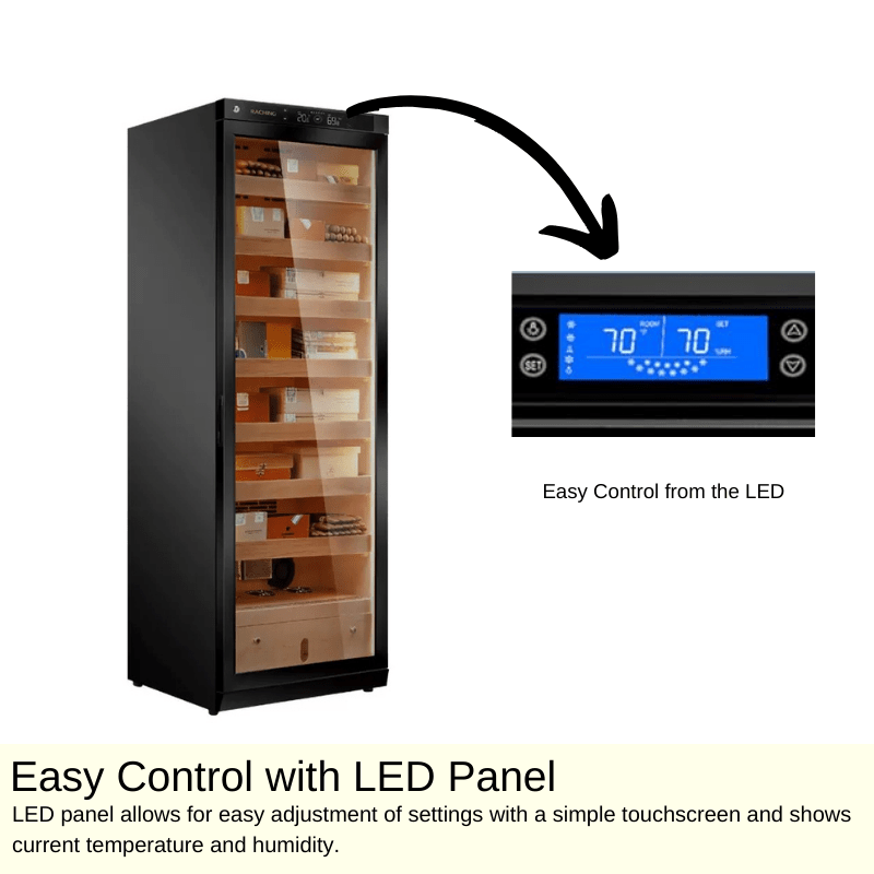 Raching C380A Cigar Humidor Cabinet LED Control Panel