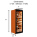 Raching C380A Cigar Humidor Size and Dimensions