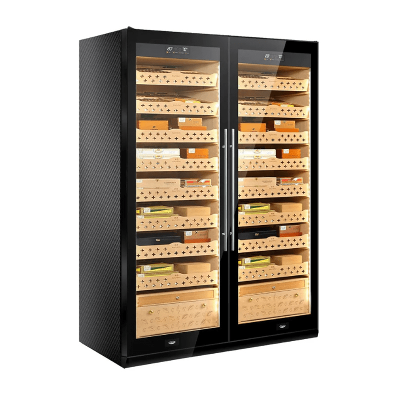 Raching SD800 Dual Zone Cigar Humidor Carbon Fiber Black