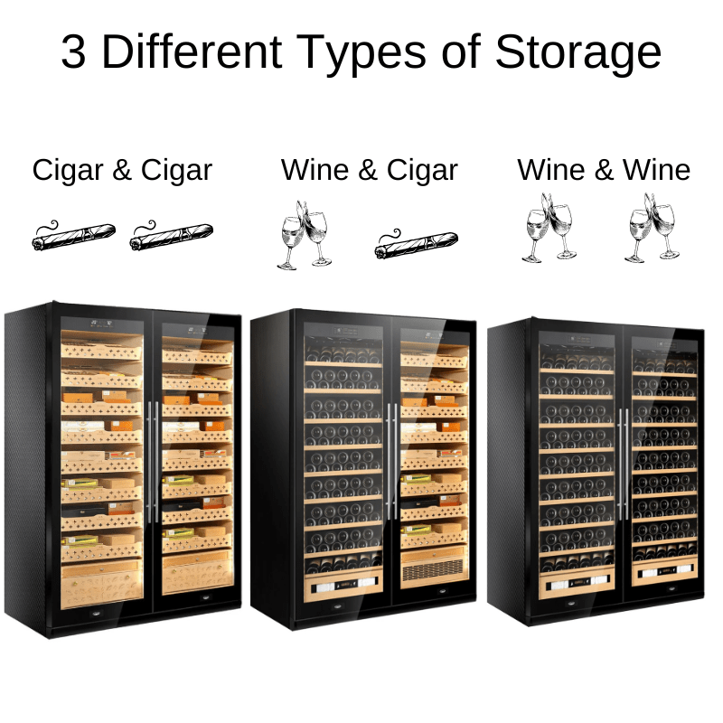 Raching SD800 Dual Zone Cigar Humidor and Wine Cooler