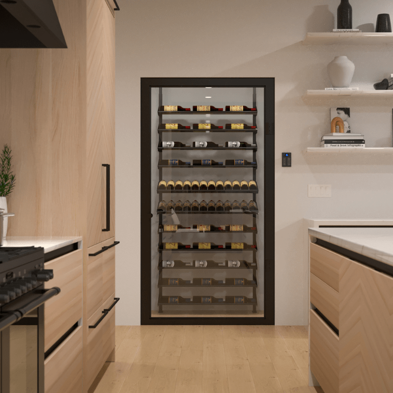 Ultra Wine Racks Showcase Featured Display Kit Installed in a Kitchen