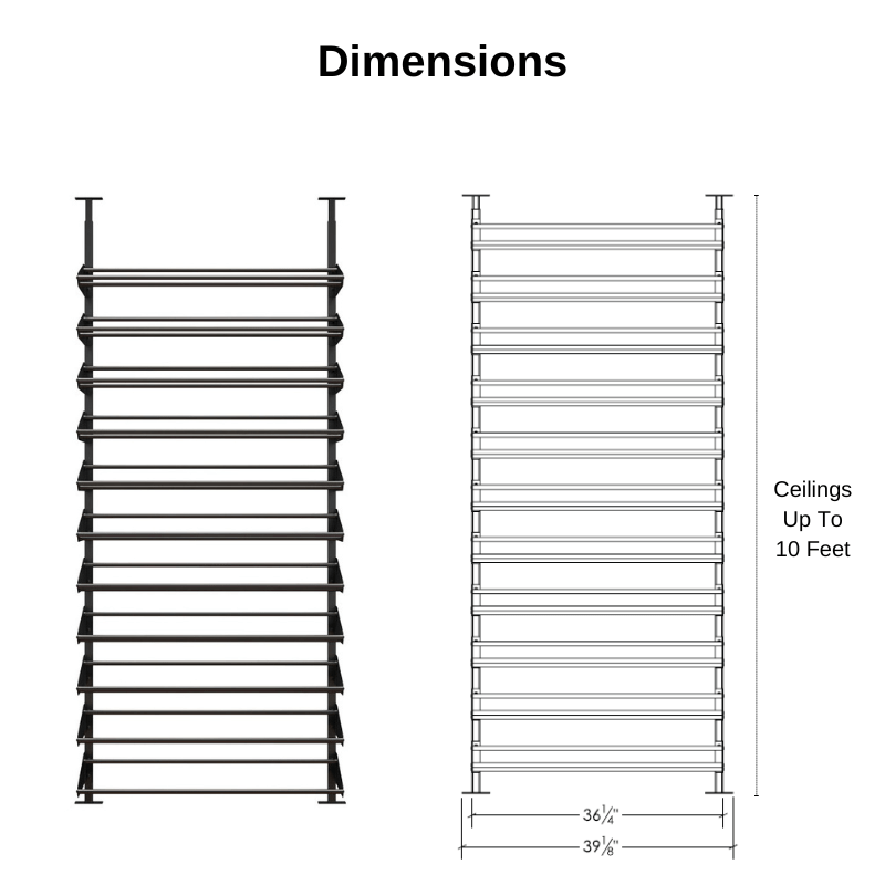 Ultra Wine Racks Showcase Standard Display Kit Front Dimension