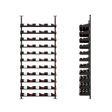 Ultra Wine Racks Showcase Standard Horizontal Kit Front and Side View