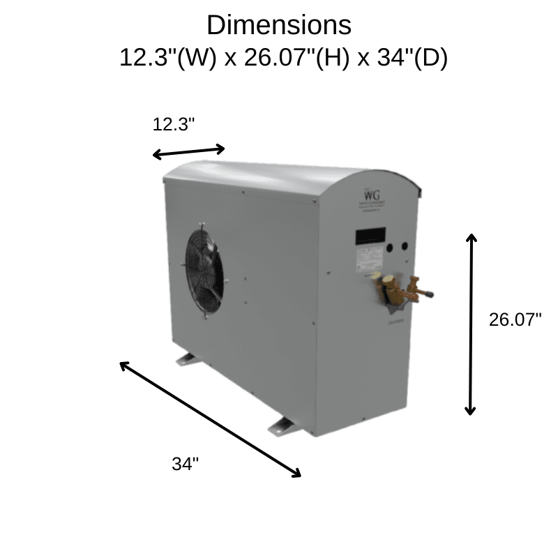 Wine Guardian CS025 Wine Wall Split Cooling Unit Condenser Size and Dimensions