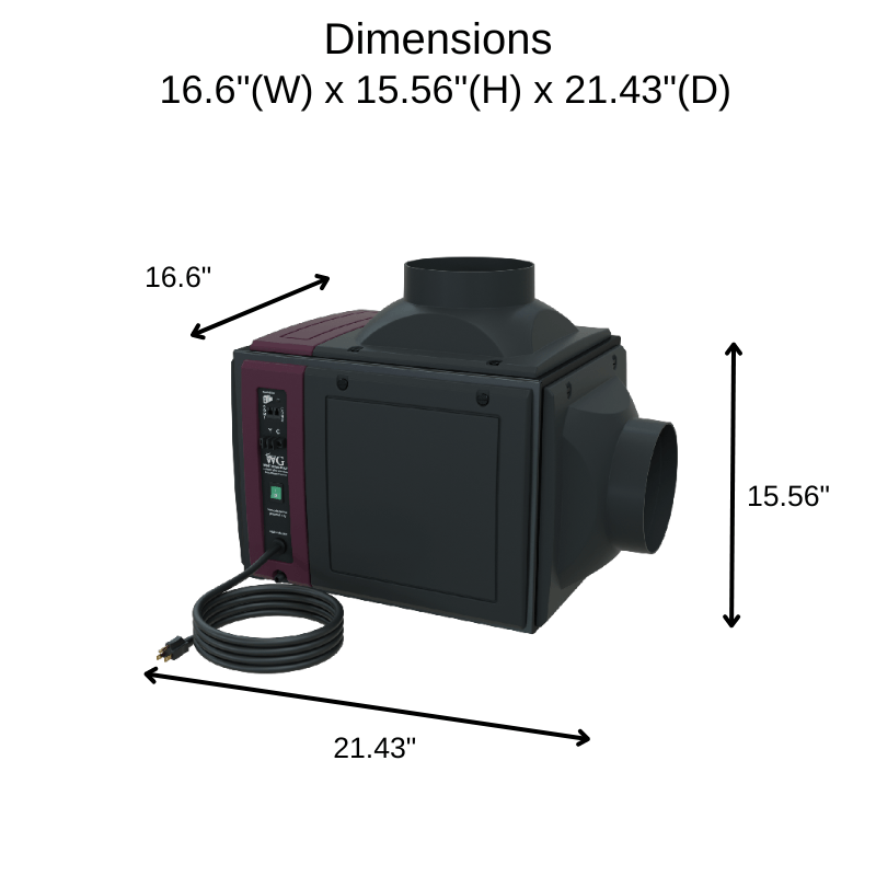 Wine Guardian DS025 Evaporator Size and Dimensions