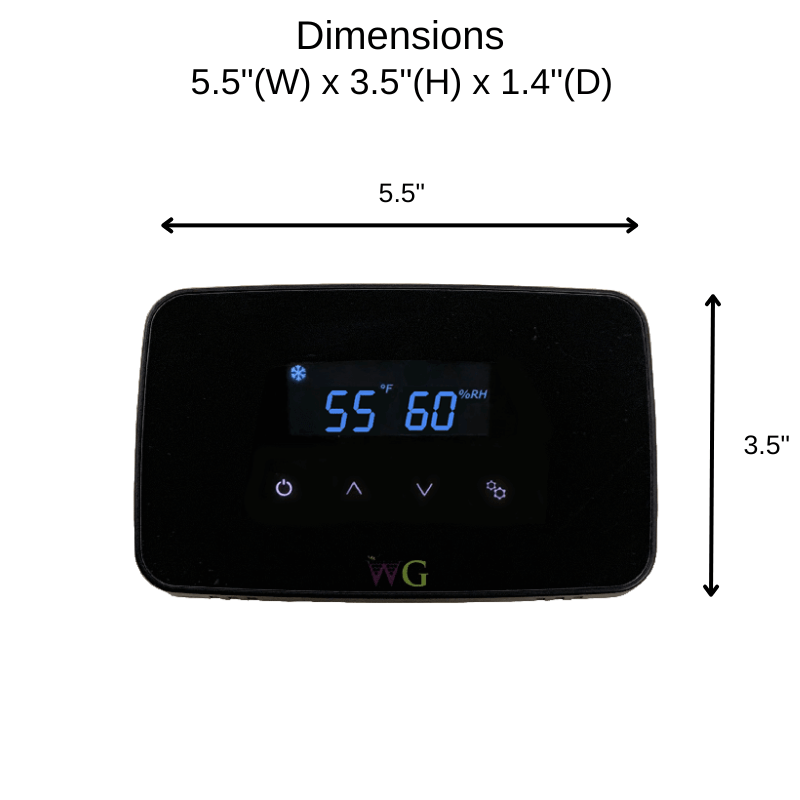 Wine Guardian Remote Interface Controller Size and Dimensions