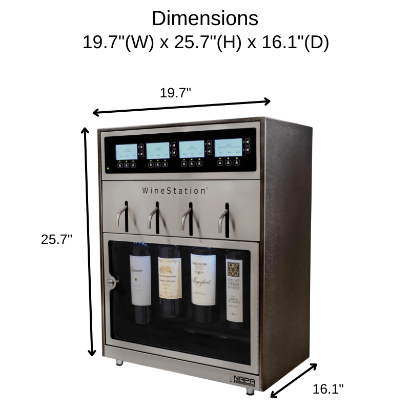 Winestation Pristine Plus Wine Dispenser Dimensions