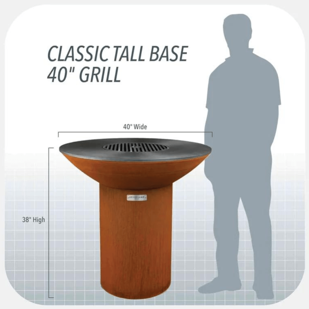 ArteFlame ArteFlame Round Base 40" BBQ Grill & Fire Pit - Corten Steel Grills