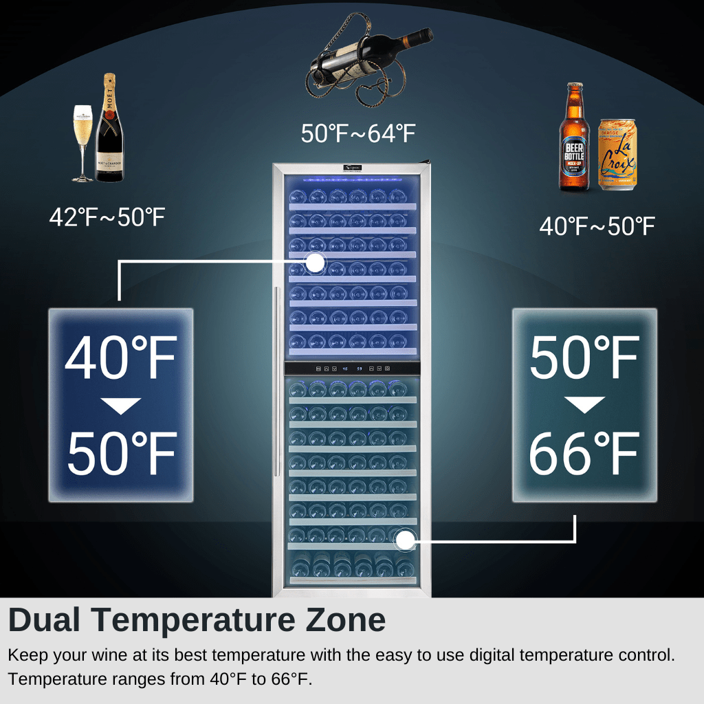 Empava Empava 70 Inch 160 Bottle Dual-Zone Wine Refrigerator EMPV-WC08D