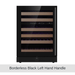 KingsBottle KingsBottle 24 Inch 46 Bottle Dual-Zone LOW-E Glass Door Wine Cooler (Black & Silver) KBU145DX-FG LHH Black Door Left Hand Handle