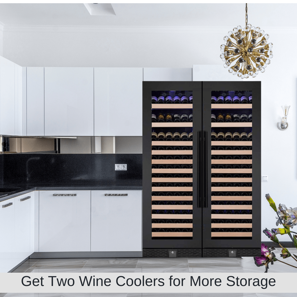 KingsBottle KingsBottle 166 Bottle Wine Cooler (Black & Silver)