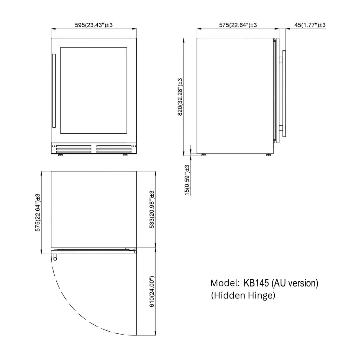 KingsBottle KingsBottle 24 Inch LOW-E Glass Door Beverage Fridge (160 Cans)