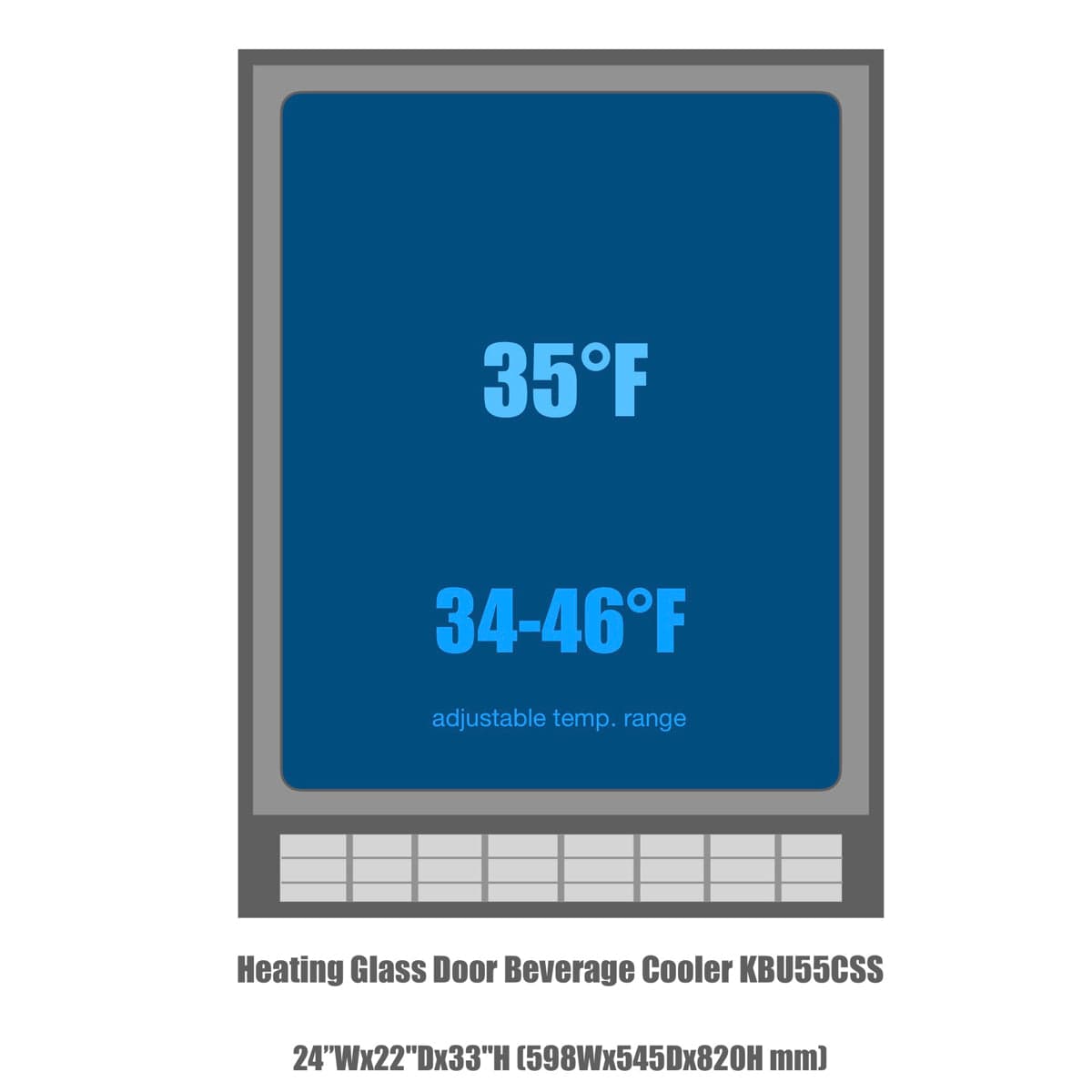 KingsBottle KingsBottle 24" Under Counter Beverage Cooler (96 bottles or 126 cans) Stainless Steel