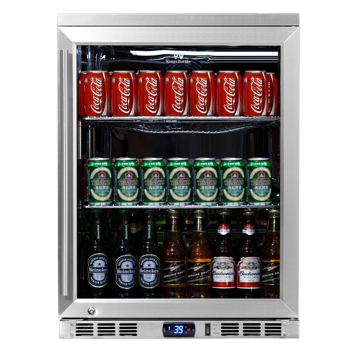 KingsBottle KingsBottle 24" Under Counter Beverage Cooler (96 bottles or 126 cans) Stainless Steel