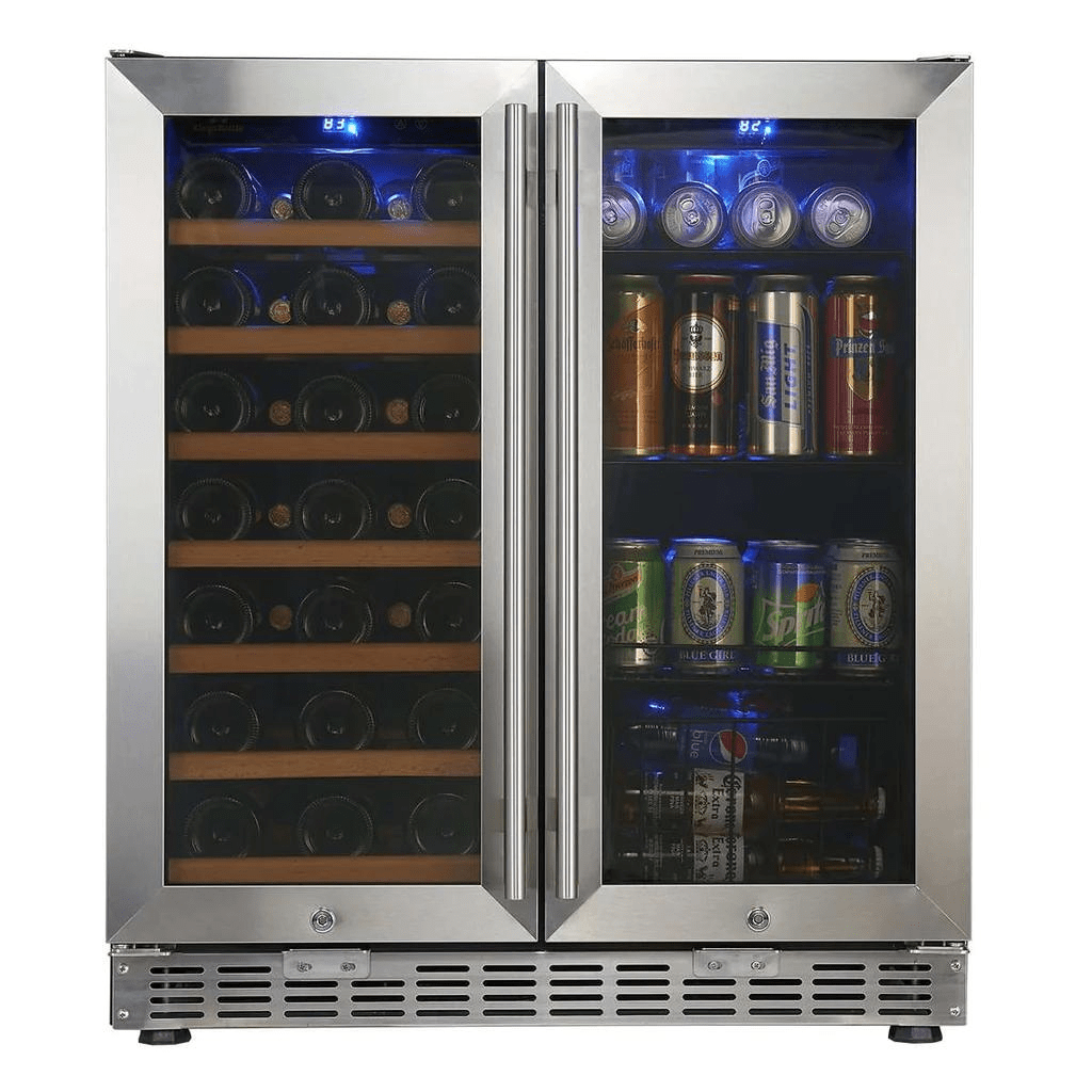 KingsBottle KIngsBottle 30" Under-Counter Wine and Beer Cooler Combo (Black & Silver)