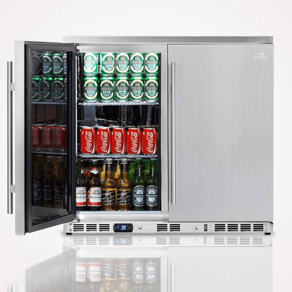 KingsBottle KingsBottle 36" 2 Door Outdoor Beverage (120 Bottles or 198 Cans) Refrigerator KBU56ASD