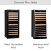 KingsBottle KingsBottle Dual-Zone 100 Bottle Freestanding Wine Refrigerator (Black & Silver)