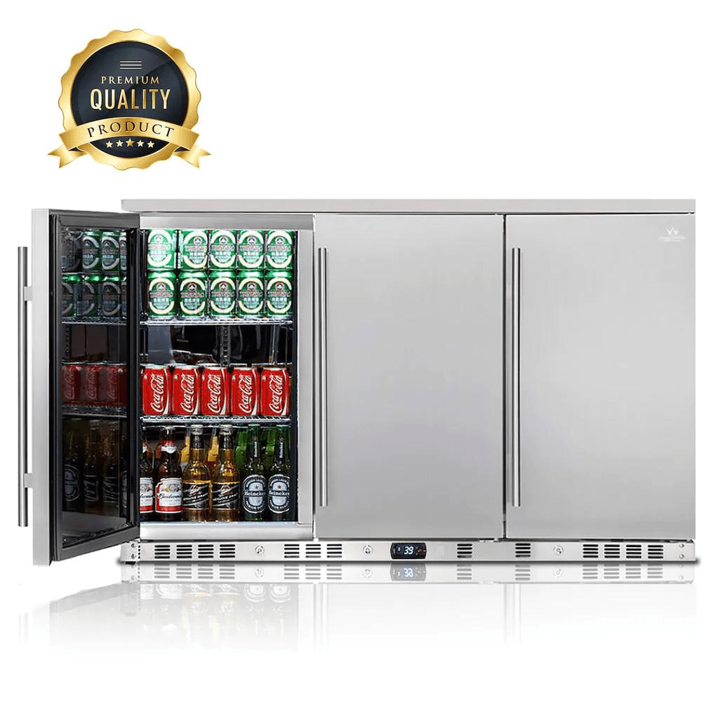 KingsBottle KingsBottle Under-counter 53'' 3 Beverage Cooler Combo (For Outdoors) KBU328ASD